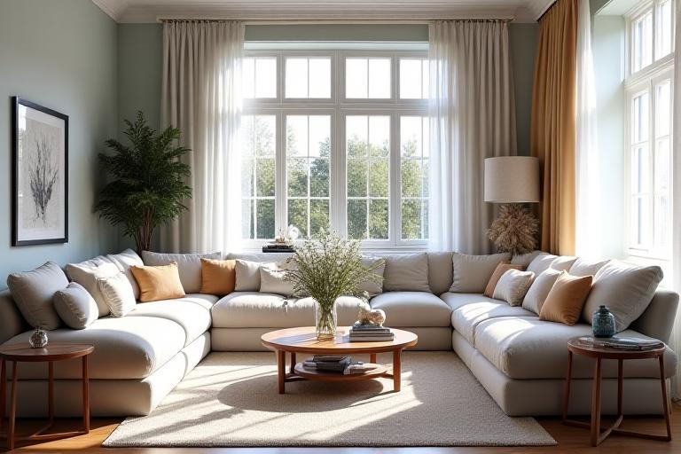 Vackert arrangerat vardagsrum med gustavianska inslag, belyser inredningskonsultation